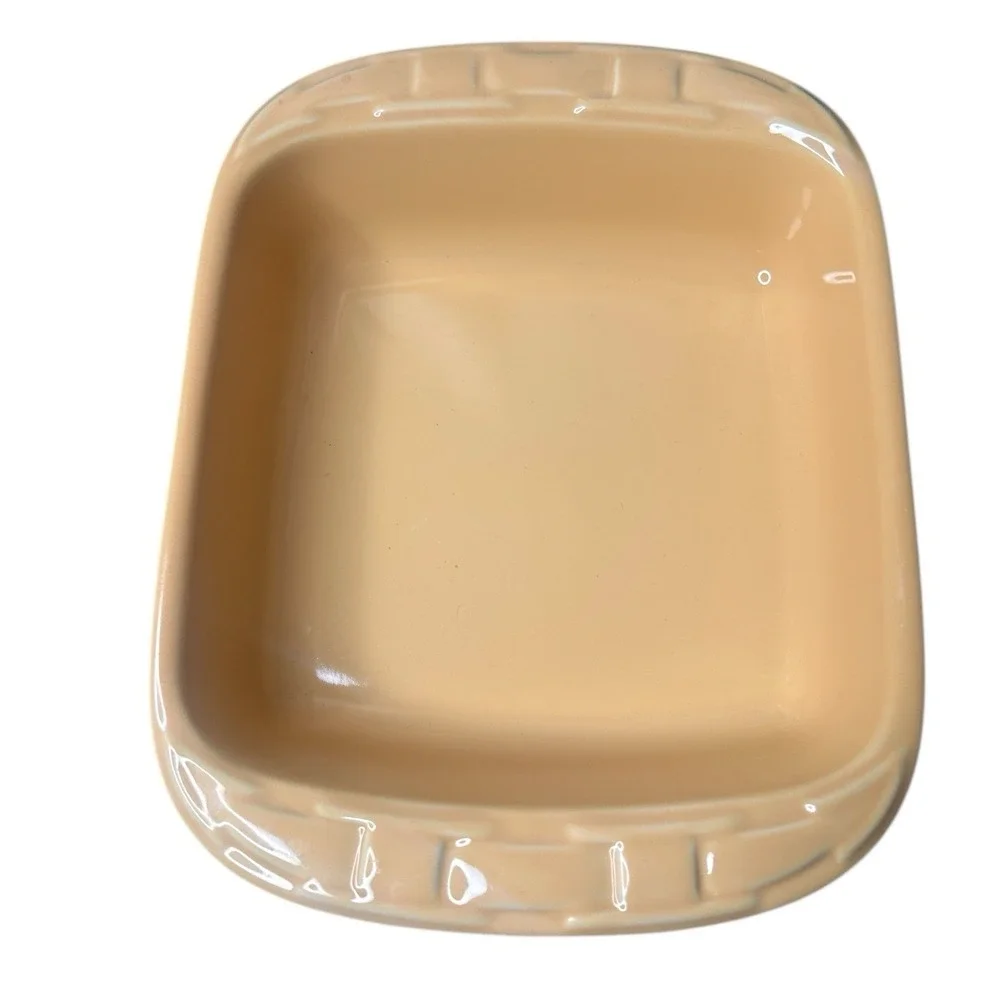 Longaberger Butternut 8x8 Ceramic Baking Dish Square Ovenware USA